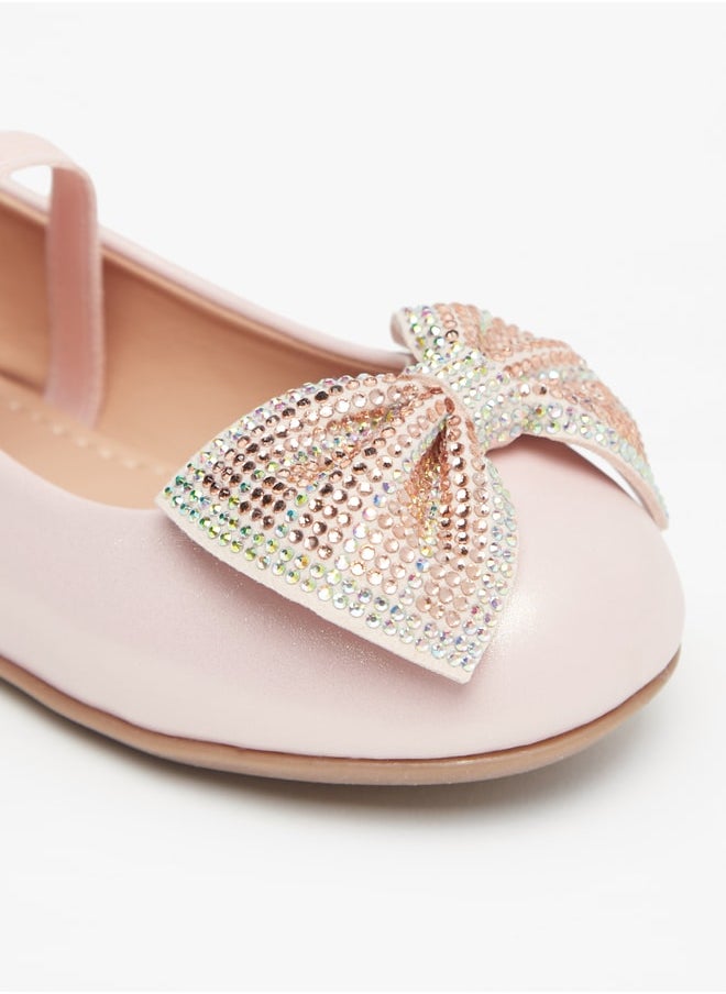 Flora Bella By Shoexpress - Girl's Bow Embellished Ballerina With Elasticated Strap Ramadan Collection - Image 1