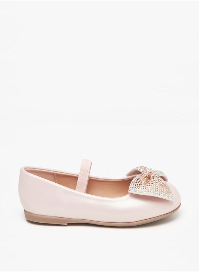Flora Bella By Shoexpress - Girl's Bow Embellished Ballerina With Elasticated Strap Ramadan Collection - Image 1