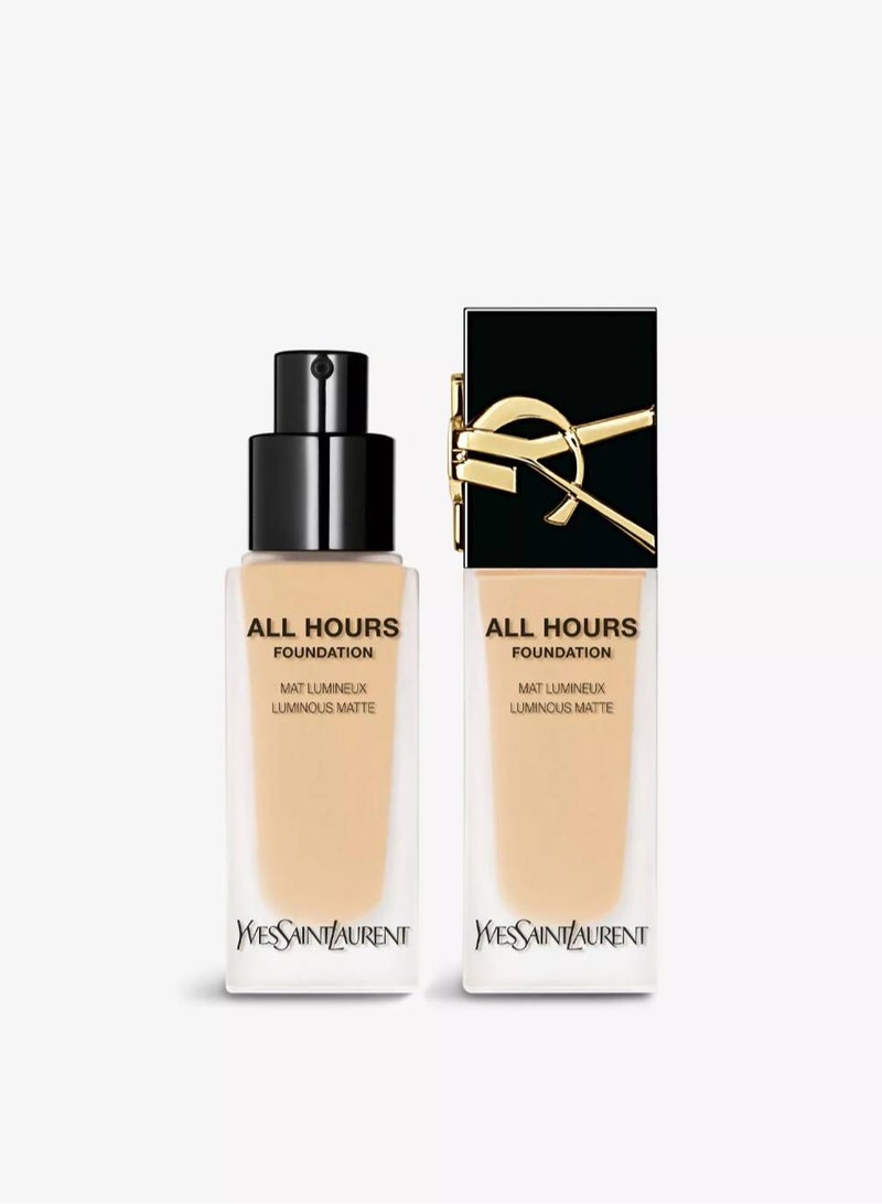 Yves Saint Laurent All Hours Luminous Matte Foundation 24H Longwear SPF 39/ PA +++ 25ml, LN1 - Image 1