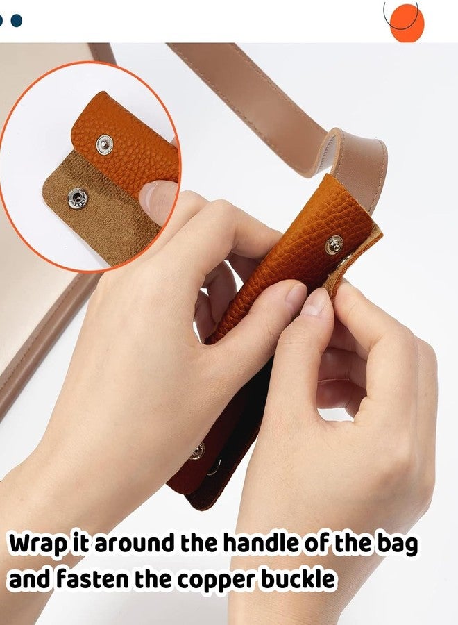 BdelrinQue 2 Pcs Luggage Handle Wrap, Handbag Cover for Women, Brown Bag Covers for Handbags Suitable for Frequent Travelers Fashionable Women - Image 4