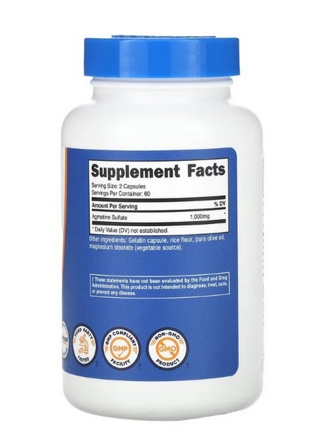 Nutricost - Agmatine Sulfate 1000 Mg 120 Capsules 500 Mg Per Capsule - Image 1