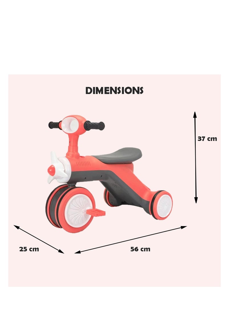 Factory Price - Kids Balancing Ride-On Scooter with Peddals and  Handle Bar - Red - Image 1