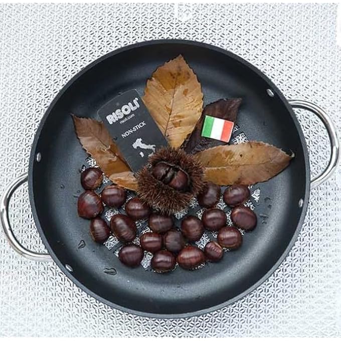 BS Op98Ri36Tp0 Risoli Professional Nonstick Paella Casserole Pan  36Cm 38L DieCast Aluminum With HeatInsulating Handles Oven Safe - Image 2