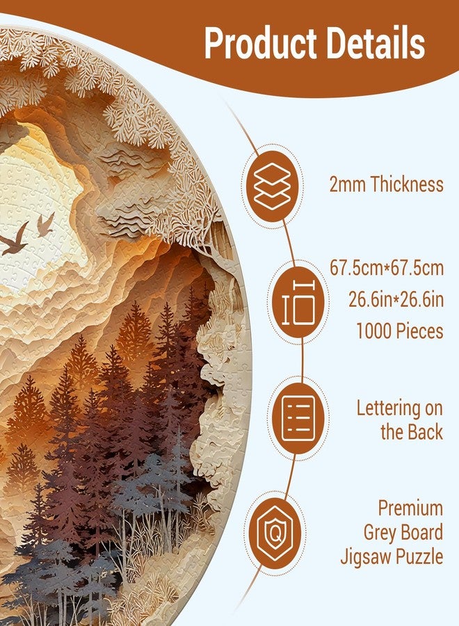 DOCRAGI 1000 Piece Puzzle for Adults - 3D Cave Forest Jigsaw Puzzles Paper-Cutting Art - Brain Teaser Adult Puzzles -Impossible Hard Difficult Challenging Puzzle- Christmas Birthday Gifts for Women/Men - Image 3