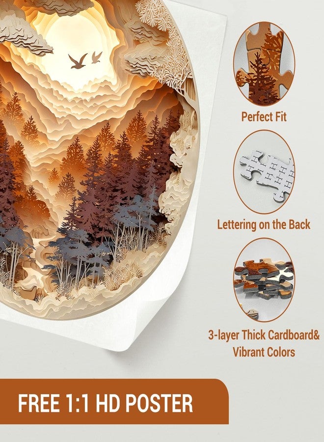 DOCRAGI 1000 Piece Puzzle for Adults - 3D Cave Forest Jigsaw Puzzles Paper-Cutting Art - Brain Teaser Adult Puzzles -Impossible Hard Difficult Challenging Puzzle- Christmas Birthday Gifts for Women/Men - Image 4