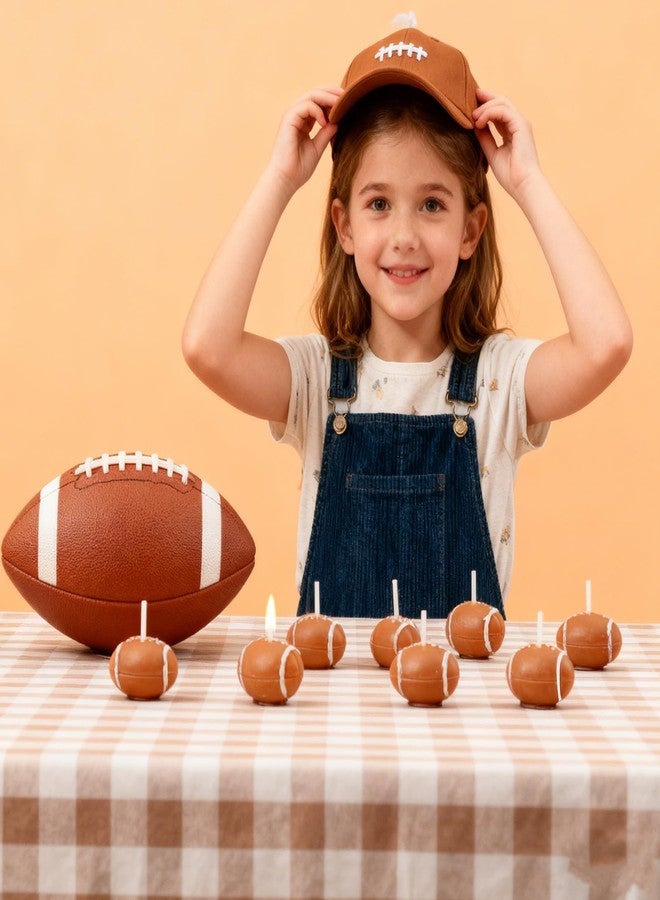 Simple polymer 15 Pcs Football Birthday Candles Set Rugby Party Candles Football Cake Decorations Supplies - Image 5