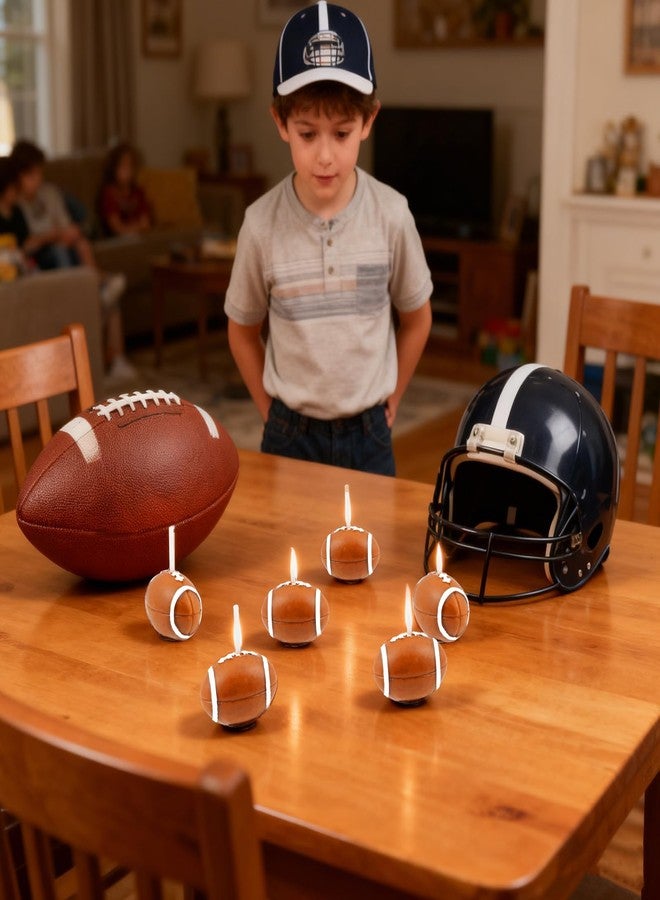 Simple polymer 15 Pcs Football Birthday Candles Set Rugby Party Candles Football Cake Decorations Supplies - Image 4