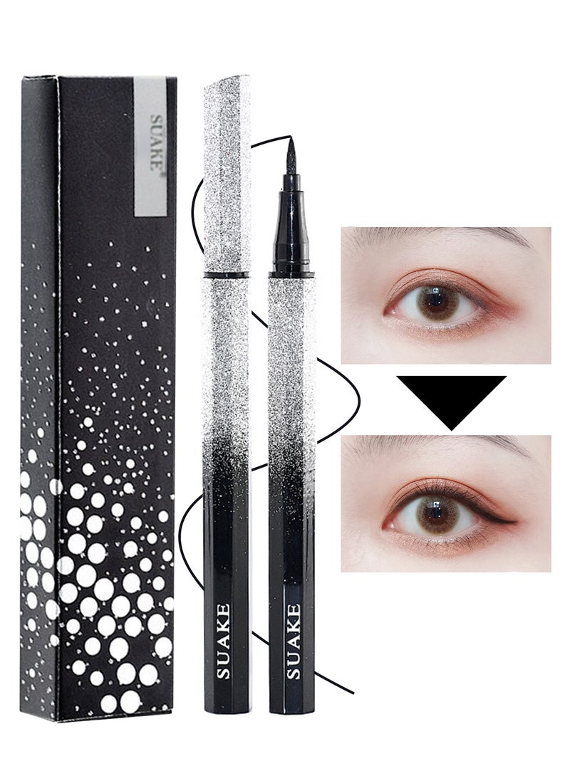 سويكي محدد عيون سائل دقيق للغاية، سريع الجفاف، يدوم طويلاً، مقاوم للماء، لا يسبب تلطيخ، لا يبهت، مقاوم للتلطخ، طبيعي ناعم، سهل الاستخدام، مكياج عيون أسود - Image 1