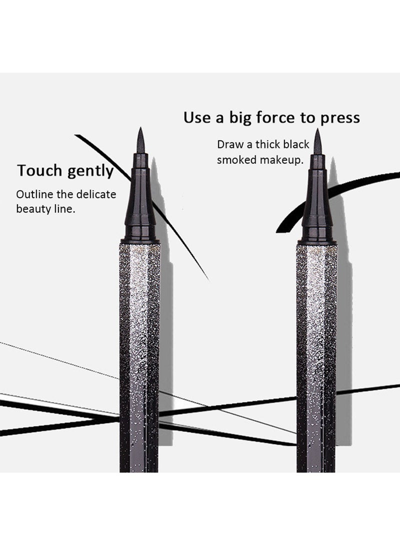 سويكي محدد عيون سائل دقيق للغاية، سريع الجفاف، يدوم طويلاً، مقاوم للماء، لا يسبب تلطيخ، لا يبهت، مقاوم للتلطخ، طبيعي ناعم، سهل الاستخدام، مكياج عيون أسود - Image 2