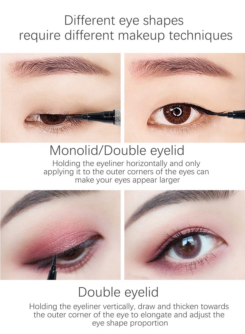 سويكي محدد عيون سائل دقيق للغاية، سريع الجفاف، يدوم طويلاً، مقاوم للماء، لا يسبب تلطيخ، لا يبهت، مقاوم للتلطخ، طبيعي ناعم، سهل الاستخدام، مكياج عيون أسود - Image 5