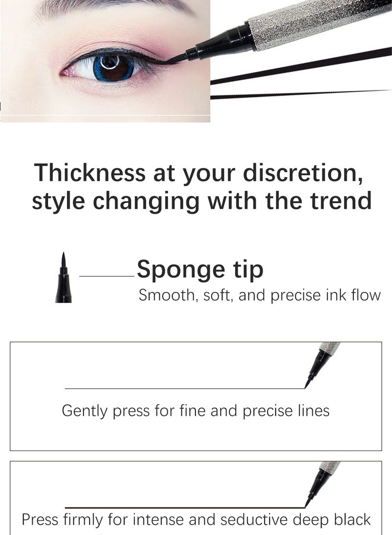 سويكي محدد عيون سائل دقيق للغاية، سريع الجفاف، يدوم طويلاً، مقاوم للماء، لا يسبب تلطيخ، لا يبهت، مقاوم للتلطخ، طبيعي ناعم، سهل الاستخدام، مكياج عيون أسود - Image 4