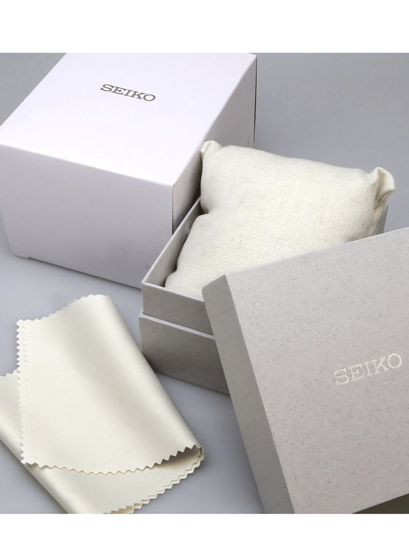 Seiko Tank SWR108P1 Classic Rectangular Quartz - with Gold-Tone Stainless Steel Case, White Dial, and Black Leather Strap Women's Watch - Image 5