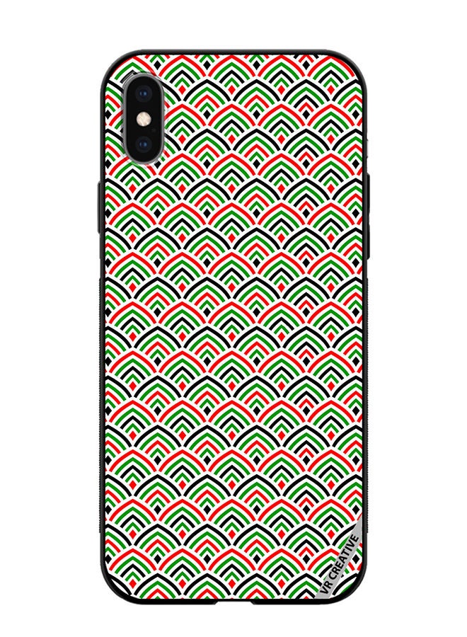 VR CREATIVE Protective Case Cover For Apple iPhone X/XS United Arab Emirates Flag Colors Design Multicolour - Image 1