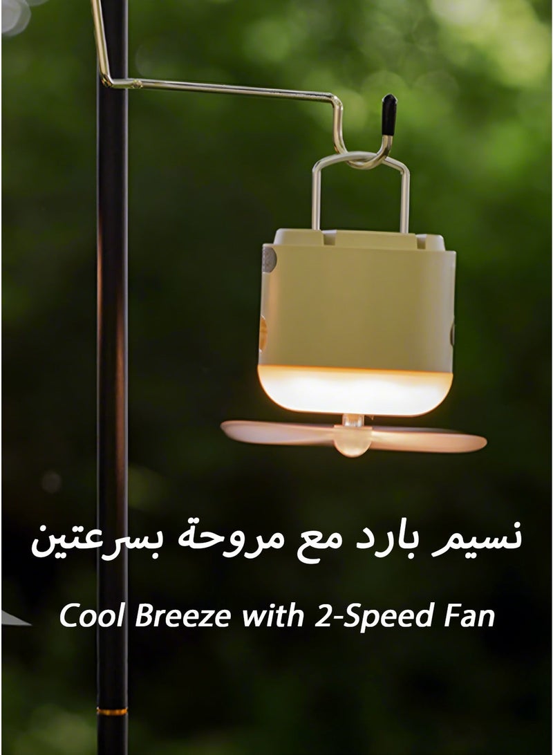 فانوس تخييم صحراوي 3 في 1 مع طارد البعوض ومروحة تبريد - إضاءة LED متعددة الأوضاع، مروحة بسرعتين، تعليق مغناطيسي ومعلق، خزان 60 مل مع نافذة مستوى الماء، مثالي للمغامرات الخارجية في السعودية - Image 4