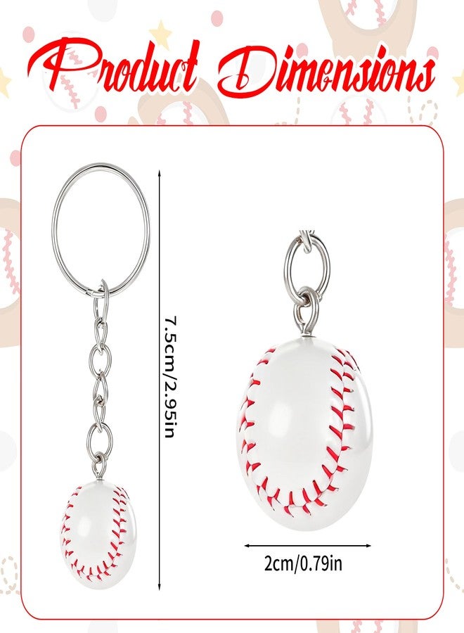 Exircy Mini Baseball Keychain, Simulation Sport Ball Theme Key Chains for DIY Craft Sports Theme Party Rewards Party Favors - Image 2