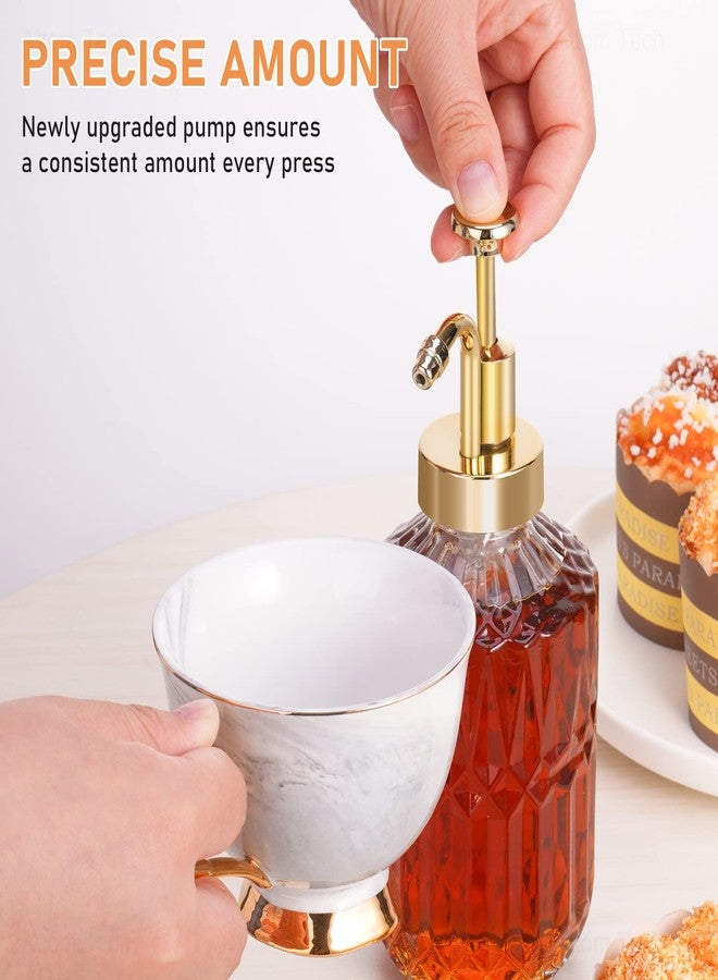 NiHome Coffee Syrup Pump Dispensers 2-Pack, Coffee Bar Accessories for Maple Syrup Bottles Multifunctional Soap Dispenser Home Decor (Gold) - Image 3