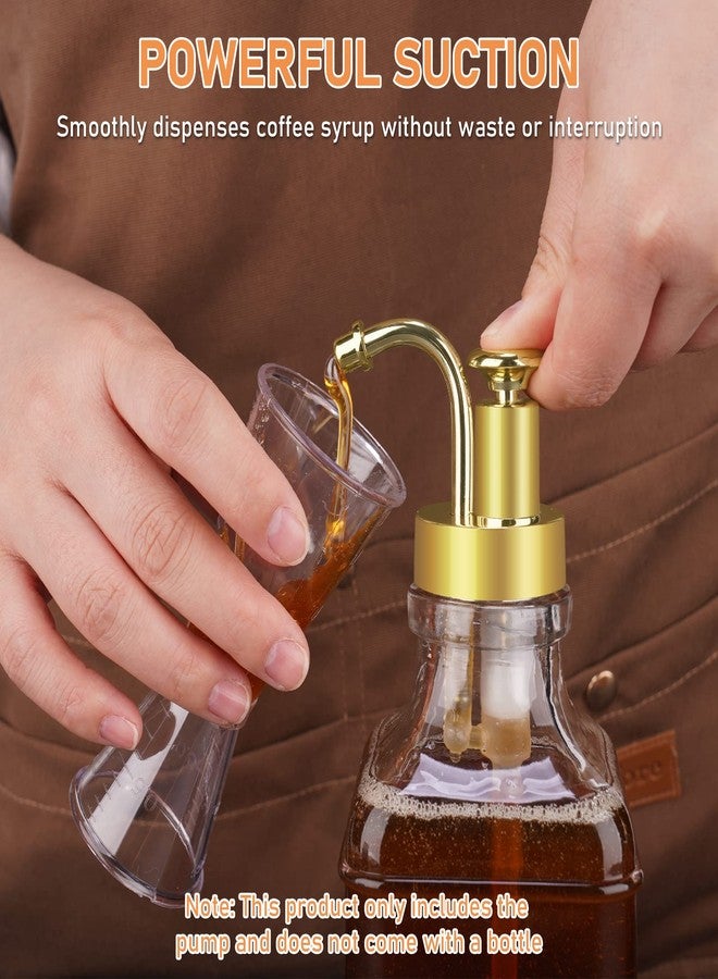 NiHome Coffee Syrup Pump Dispensers 2-Pack, Coffee Bar Accessories for Maple Syrup Bottles Multifunctional Soap Dispenser Home Decor (Gold) - Image 2