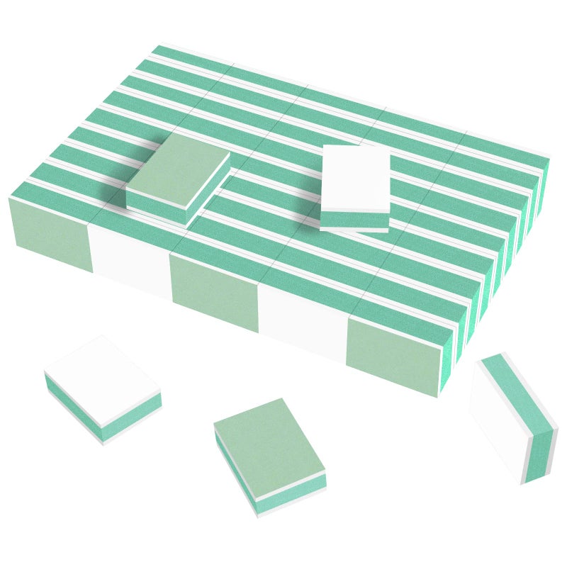 CGBE طقم كتل تلميع الأظافر CGBE، 50 قطعة، كتل تلميع أظافر صغيرة لتلميع الأظافر الطبيعية الناعمة واللامعة، مبرد أظافر صغير، كتلة تلميع ناعمة 1000/4000 حبيبة - أخضر - Image 1