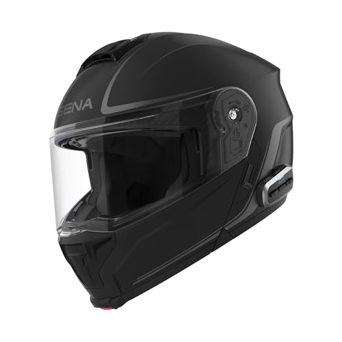 Sena OUTRUSH 2 Modular Smart Motorcycle Helmet with Bluetooth Connectivity and Mesh Intercom Communication Matte Black M - Image 1