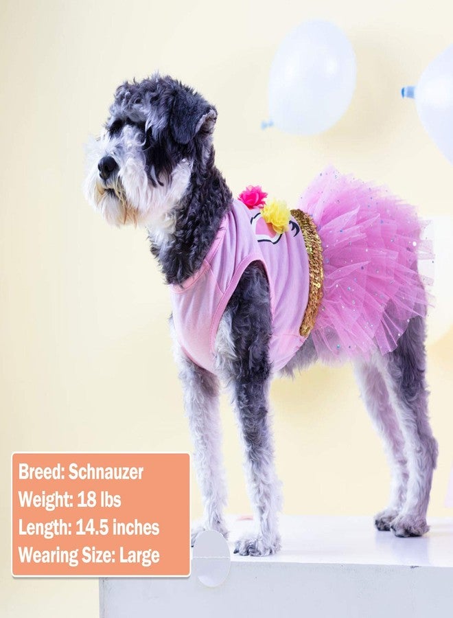 KYEESE Dog Dress Unicorn Tiered Layer Tutu Tulle Dogs Birthday Party Dresses with Sequins Dog Clothes X-Small - Image 4
