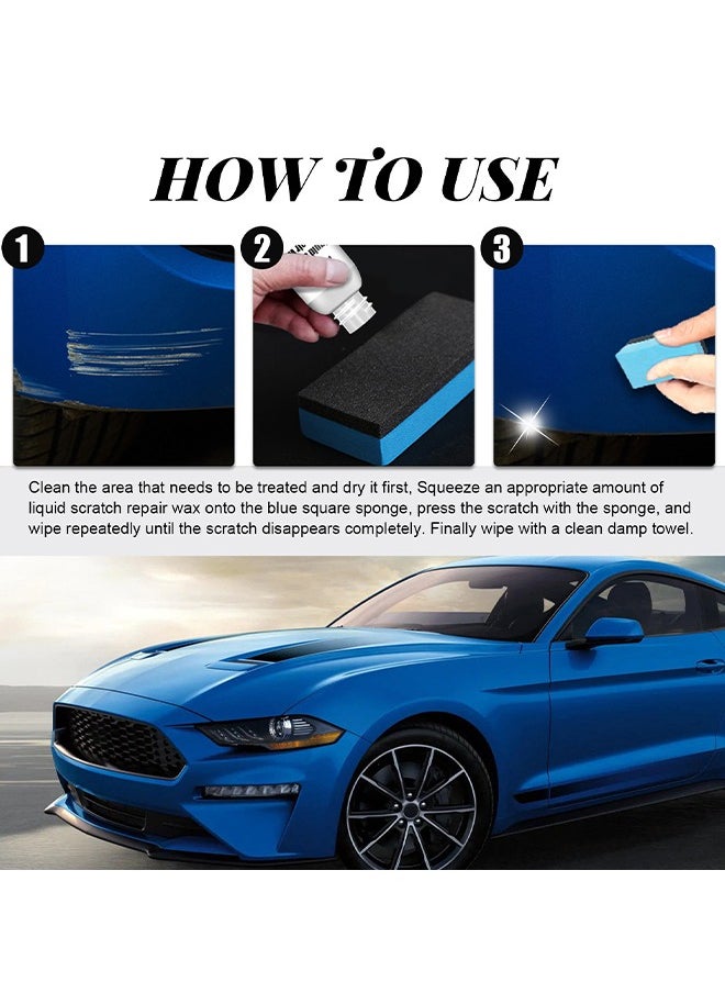 Automotive Liquid Scratch Repair Waxes, Car Paint Scratch Repair Agent, Care Grinding Polishing Restorer Liquid, Easily Repair Paint, Minor Scrapes Quickly Remover, Polish Paint Restorer With Sponge