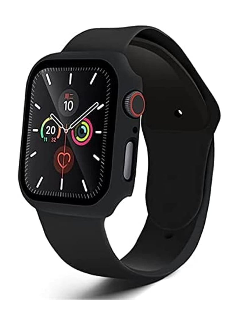 Generic - Strap 2 in 1 Silicone Band Strap Watch Band & Protective Case Cover With Tempered Glass Size 41MM For ( Apple watch Series 7 ) 41 MM - Image 1