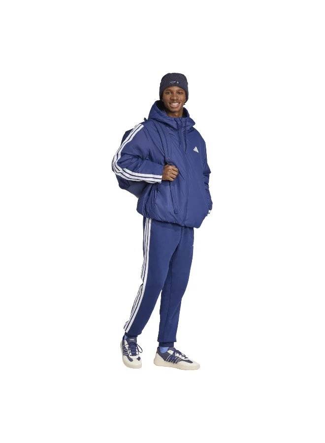 Adidas Blue Essentials CLIMAWARM 3-Stripes Insulated Hooded Jacket for Men | Best Price UAE