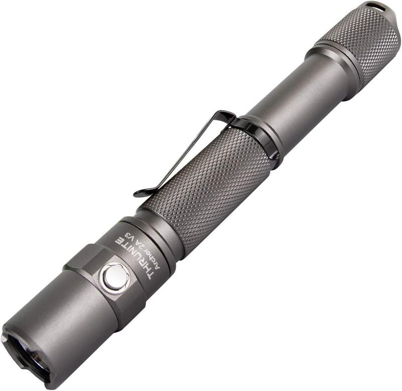 ThruNite Archer 2A V3 LED Flashlight, 500 Lumens Mini AA Flashlight with Lanyard, IPX8 Water-Resistant Dual Switch Outdoor Flash Light for Hiking, Camping, Everyday Use, EDC - Metal Grey CW - Image 1