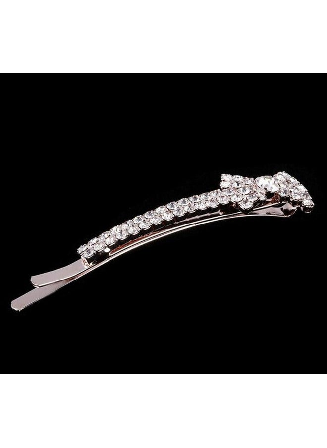 Suoirblss 2Pcs Rhinestone Hair Barrette Clip Hair Pin Beautiful Crystal Bobby Pin Hairpin For Women Lady Girls  - Image 5