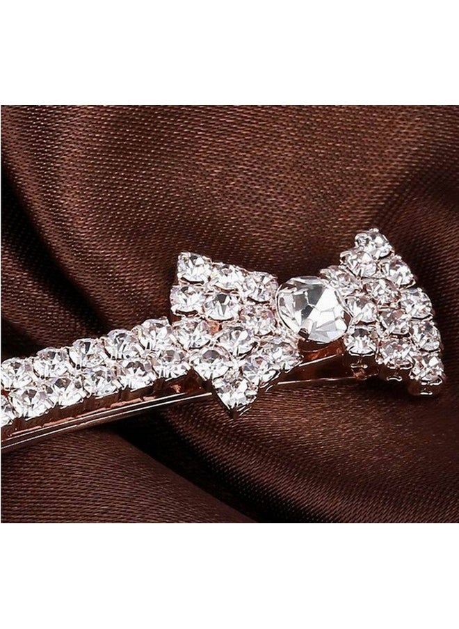 Suoirblss 2Pcs Rhinestone Hair Barrette Clip Hair Pin Beautiful Crystal Bobby Pin Hairpin For Women Lady Girls  - Image 2