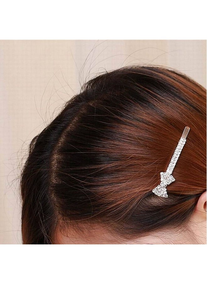 Suoirblss 2Pcs Rhinestone Hair Barrette Clip Hair Pin Beautiful Crystal Bobby Pin Hairpin For Women Lady Girls  - Image 4
