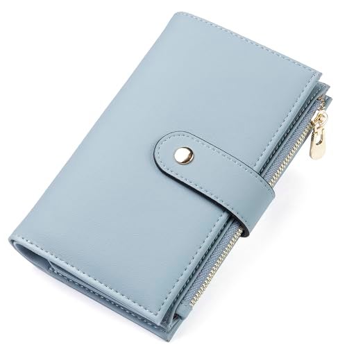 yiijay Womens Wallet RFID Blocking Vegan Leather Trifold Clutch Credit Card Holder Ladies Travel Wallet Purse with Pen Holder - Image 1