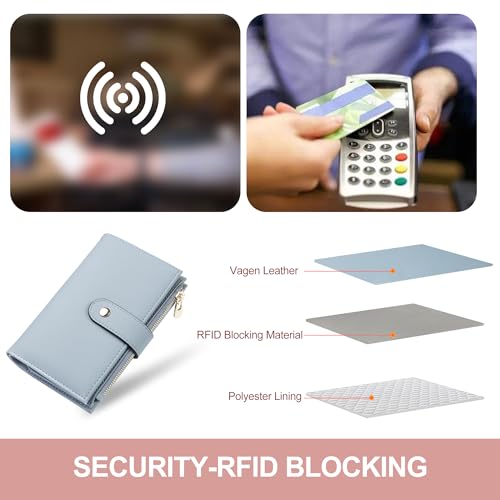 yiijay Womens Wallet RFID Blocking Vegan Leather Trifold Clutch Credit Card Holder Ladies Travel Wallet Purse with Pen Holder - Image 5