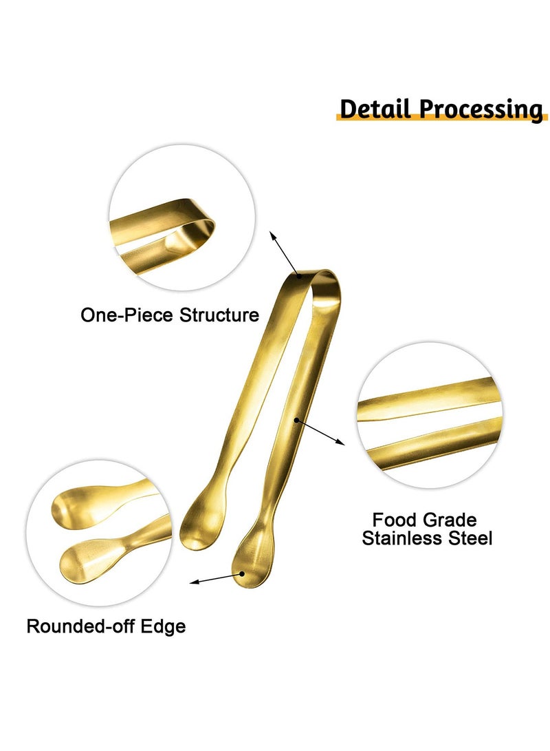 سونسر 4 قطع ملقط سكر ثلج من الفولاذ المقاوم للصدأ، ملقط مطبخ صغير للثلج الحلو، ملقط تقديم صغير سميك - Image 2