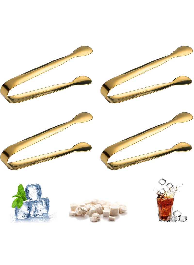 سونسر 4 قطع ملقط سكر ثلج من الفولاذ المقاوم للصدأ، ملقط مطبخ صغير للثلج الحلو، ملقط تقديم صغير سميك - Image 1