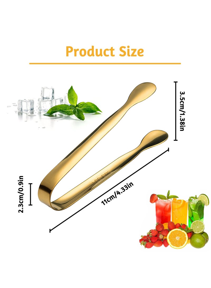 سونسر 4 قطع ملقط سكر ثلج من الفولاذ المقاوم للصدأ، ملقط مطبخ صغير للثلج الحلو، ملقط تقديم صغير سميك - Image 4