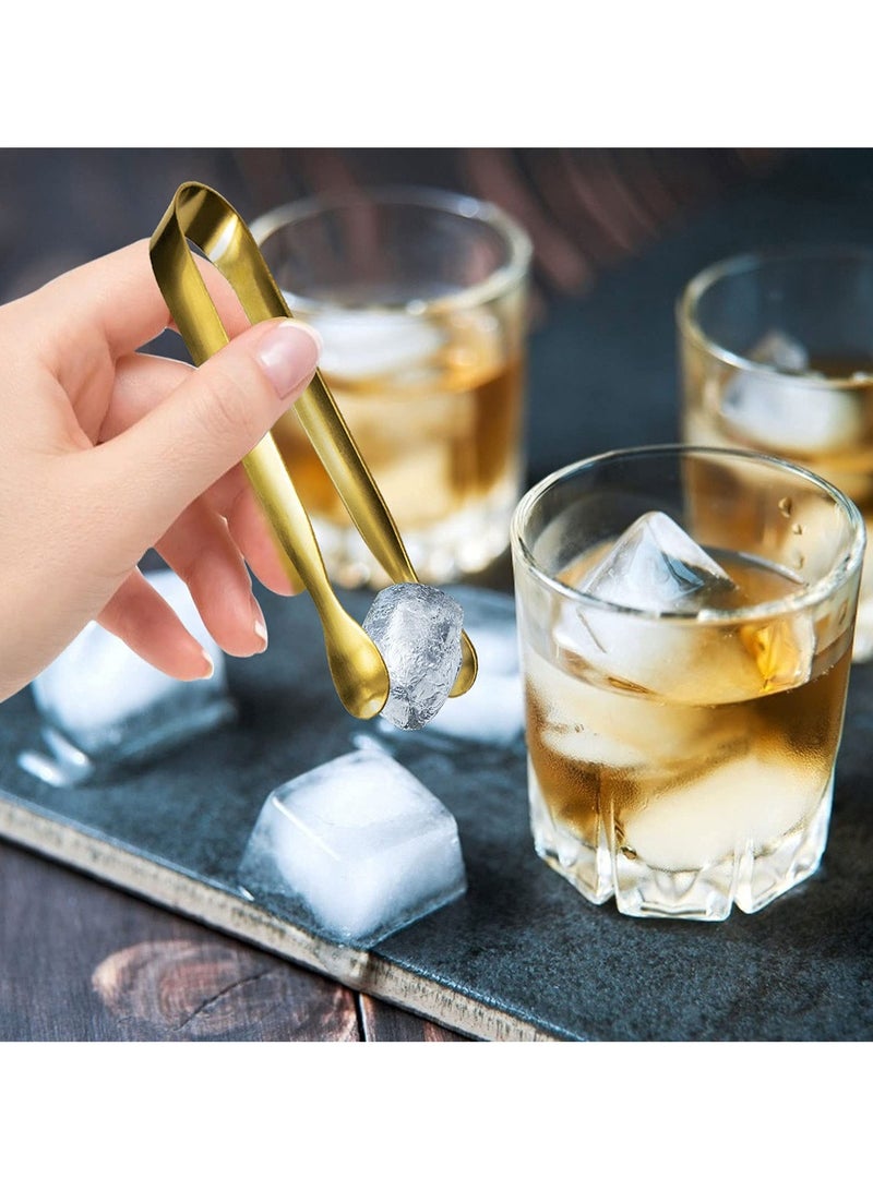 سونسر 4 قطع ملقط سكر ثلج من الفولاذ المقاوم للصدأ، ملقط مطبخ صغير للثلج الحلو، ملقط تقديم صغير سميك - Image 5