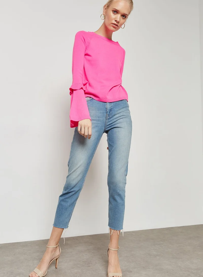 Ginger Ruffle Flute Sleeve Sweater