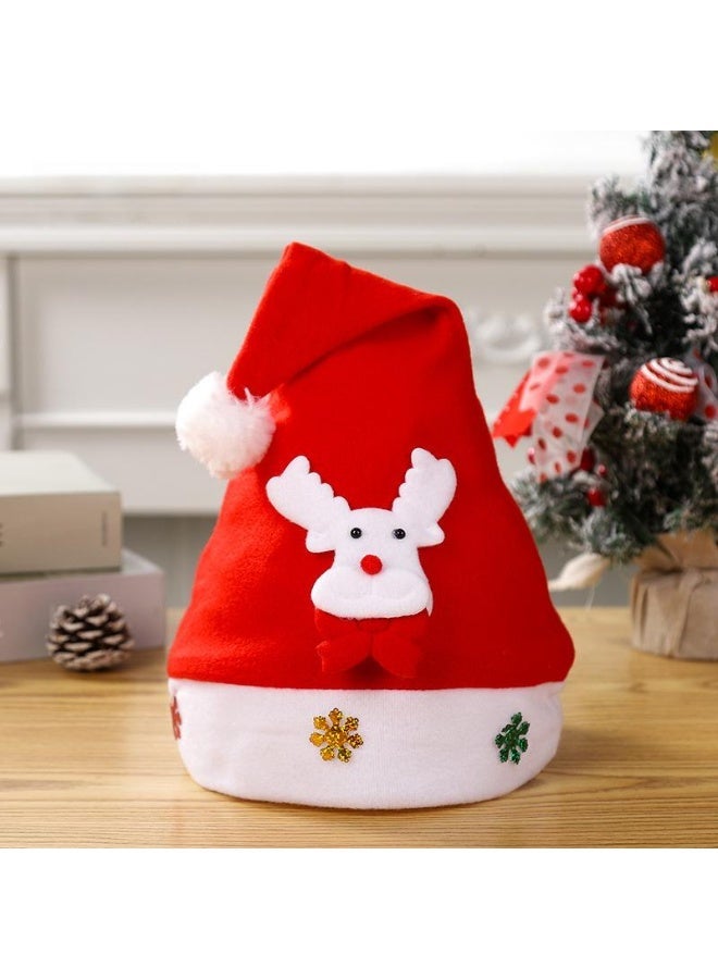 ووفيكسر 🎄🎄🎅❄️ 3 قطع من قبعات سانتا القطيفة - قبعة سانتا الكريسماس مع سانتا كلوز ورنة ورجل ثلج وزينة عيد الميلاد لمستلزمات حفلات العطلات الاحتفالية - Image 4