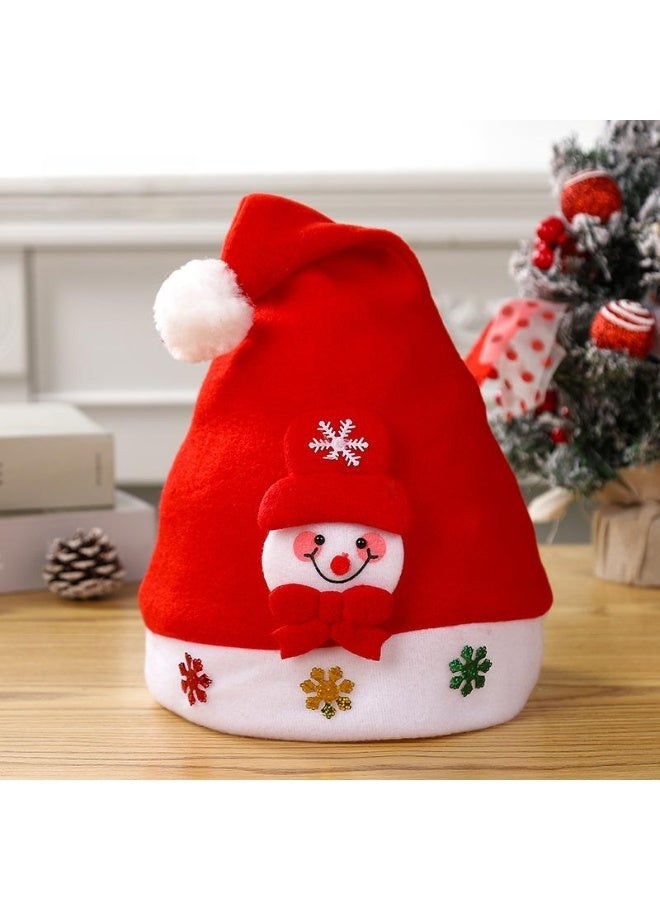 ووفيكسر 🎄🎄🎅❄️ 3 قطع من قبعات سانتا القطيفة - قبعة سانتا الكريسماس مع سانتا كلوز ورنة ورجل ثلج وزينة عيد الميلاد لمستلزمات حفلات العطلات الاحتفالية - Image 3