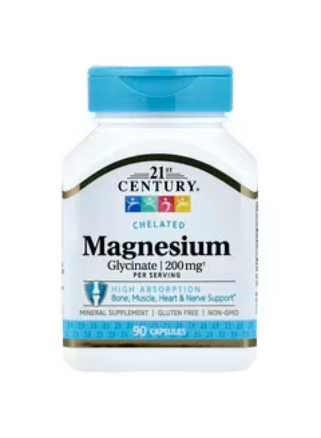 21st Century Magnesium glycinate capsules, 200 mg per serving, 90 capsules - Image 1