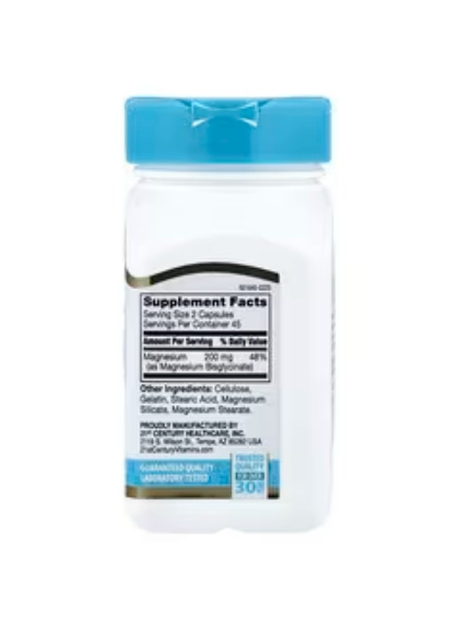 21st Century Magnesium glycinate capsules, 200 mg per serving, 90 capsules - Image 2