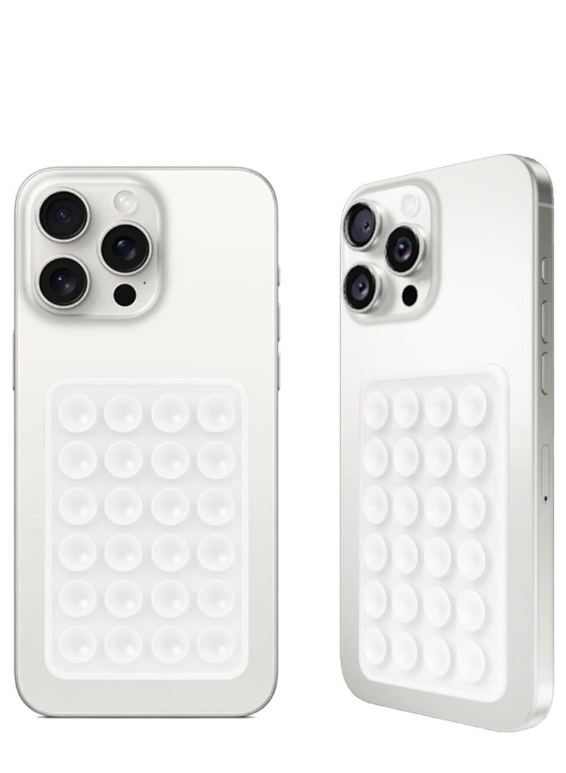 general 2 Pack Silicone Suction Phone Case Mount, Non Slip Sticky Phone Grip for Cellphone, Silicon Adhesive Suction Cup Phone Mount, Strong Grip Holder for Selfies and Videos (White) - Image 2