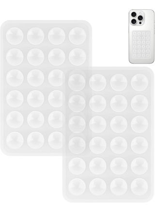 2 Pack Silicone Suction Phone Case Mount, Non Slip Sticky Phone Grip for Cellphone, Silicon Adhesive Suction Cup Phone Mount, Strong Grip Holder for Selfies and Videos (White) - view 3