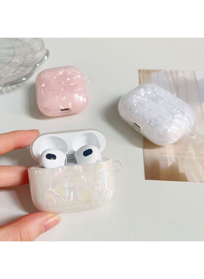 Generic - Han Feng IMD Shell Pattern AirPodspro2 Generation Wireless Bluetooth Headset Protective Cover Headset Case 4 Generation Pro-Colour:White Shell + Pearl Bracelet (bag)-Applicable Model:Airpods 3 - Image 1