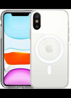 HVDI Clear Magnetic Case for iPhone Xs Max with Mag-Safe Wireless Charging, Soft Silicone TPU Bumper Cover, Thin Slim Fit Hard Back Shockproof Anti-Yellow Protective Case for iPhone Xs Max (6.5 inch)