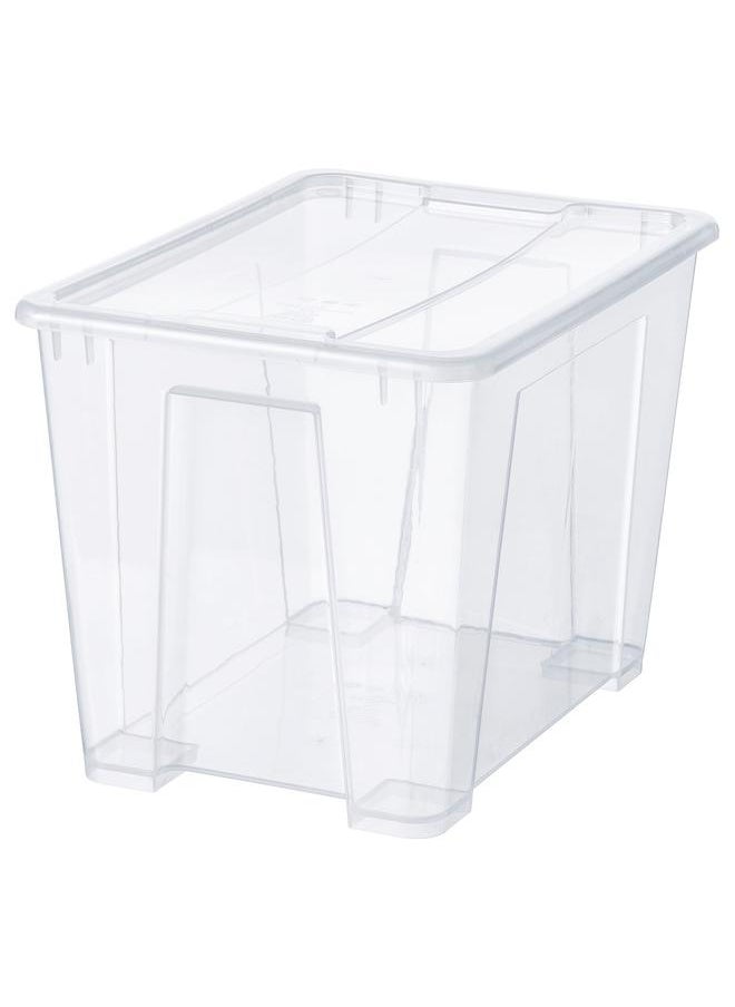 Green Tiger Box with lid, transparent, 39x28x28 cm/22 l  - Image 1