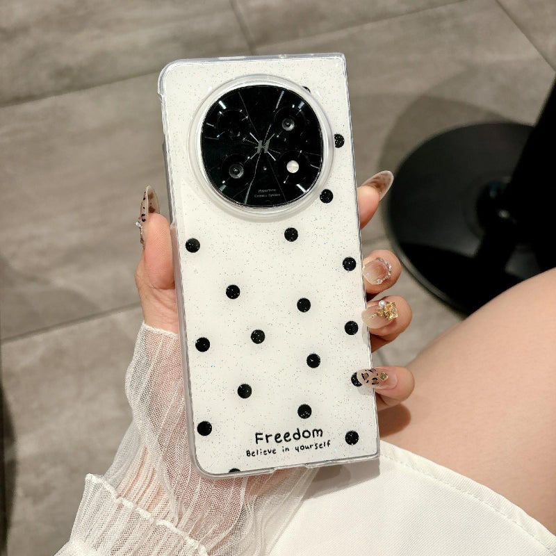 erorex For OPPO Find N5 Glitter Powder Dots Pattern Phone Case(White) - Image 2