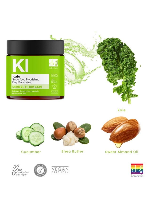 DR BOTANICALS Apothecary Superfood Nourishing Day Moisturizer With Kale Cocoa Butter Vitamins. Promotes Collages Reduces Fine Lines & Wrinkles. Natural & Vegan 60Ml - Image 4