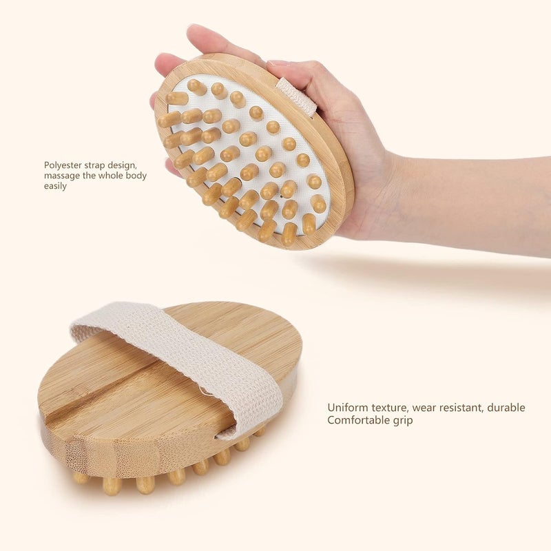 klarako Bamboo Bump Massage Brush, Gentle Acupoint Massage Brush, Improve Blood Circulation and Eliminate Fat Accumulation,Spa Bath Massage Brush Body Scrubber Brush - Image 4